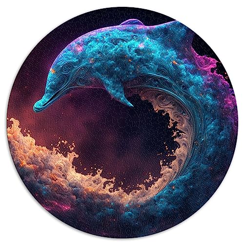 1000-teiliges Puzzle für Erwachsene, Geistertier, Delfin, kreative runde Puzzles für Erwachsene und Kinder ab 12 Jahren, Papppuzzles, Puzzles für Erwachsene, Lernspiel, Herausforderungsspielzeug, 1000-teiliges Puzzle für Erwachsene, Geistertier, Delfin, kreative runde Puzzles für Erwachsene und Kinder ab 12 Jahren, Papppuzzles, Puzzles für Erwachsene, Lernspiel, Herausforderungsspielzeug, von SIBREA