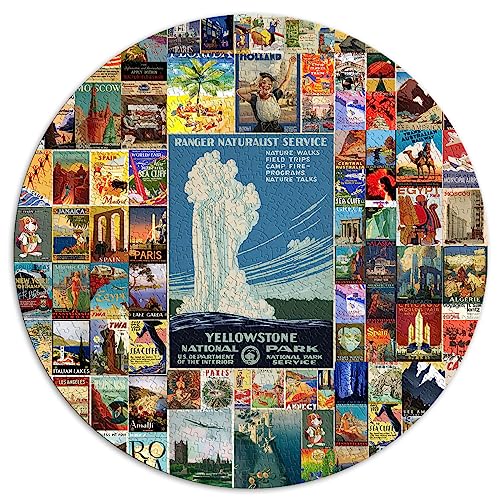 1000-teiliges rundes Puzzle, Vintage-Reise-Wandkunst, kreative runde Puzzles für Erwachsene und Kinder ab 12 Jahren. Papppuzzles für Familienspaß und Spieleabende. Größe: 67,5 x 67,5 1000-teiliges rundes Puzzle, Vintage-Reise-Wandkunst, kreative runde Puzzles für Erwachsene und Kinder ab 12 Jahren. Papppuzzles für Familienspaß und Spieleabende. Größe: 67,5 x 67,5 von SIBREA