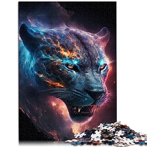 Puzzle „Starry Stealth Panther“, lustige Puzzles für Erwachsene, 1000-teiliges Holzpuzzle für Erwachsene, Familien-Weihnachtspuzzle, Geschenke für Frauen, Größe: 50x75 cm von SIBREA