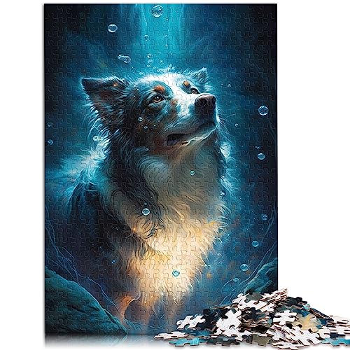 Puzzle Border Collie Hund 1000 Teile Puzzles für Erwachsene und für Kinder ab 12 Jahren Papppuzzles Tolles Geschenk für Erwachsene Größe: 26 x 38 cm von SIBREA