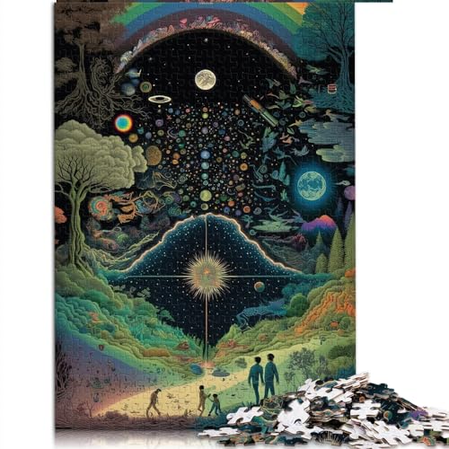 Puzzle-Geschenk, 1000-teiliges Puzzle, psychedelische Landschaft, Holzpuzzles für Erwachsene und Kinder ab 12 Jahren, Puzzle-Wanddekoration, Größe: 50 x 75 cm von SIBREA