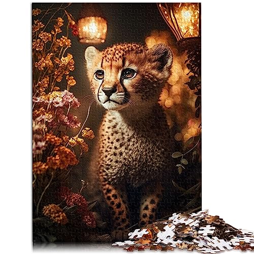 Puzzle Geschenk Magic Fantasy Cheetah Cub Erwachsenenpuzzle 1000 Teile für Erwachsene und Kinder Papppuzzle Lernspiel Herausforderungsspielzeug Größe: 26 x 38 cm von SIBREA