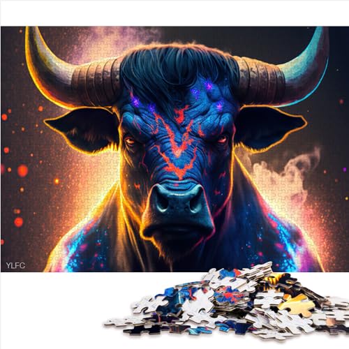 Puzzle Stier-Puzzles 1000 Teile für Erwachsene. Geeignet für Erwachsene und Kinder über 12 Jahre. Papppuzzles. Tolles Geschenk für Erwachsene. Größe: 26 x 38 cm von SIBREA