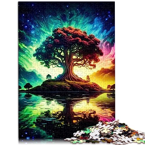 Puzzle für Erwachsene, 1000-teiliges Puzzle, kosmischer Baum des Lebens, Holzpuzzle für Erwachsene und Kinder ab 12 Jahren als Heimdekoration, Größe: 50x75 cm von SIBREA