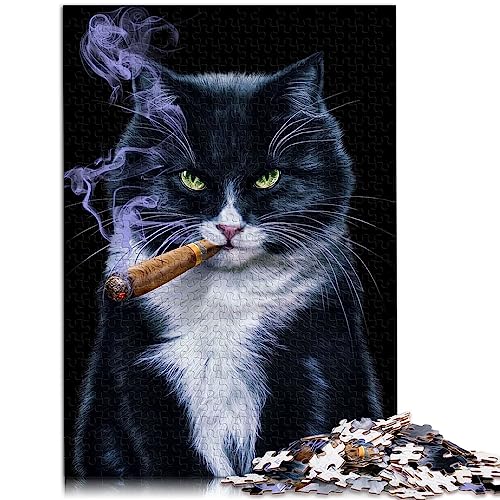 Puzzle für Erwachsene, Coole Smoking-Katze mit Zigarre, 1000-teiliges Puzzle, Holzpuzzle, geeignet für Erwachsene und Kinder ab 12 Jahren, Heim-Lernspiele, DIY-Spielzeug, Größe: 50x75 cm Puzzle für Erwachsene, Coole Smoking-Katze mit Zigarre, 1000-teiliges Puzzle, Holzpuzzle, geeignet für Erwachsene und Kinder ab 12 Jahren, Heim-Lernspiele, DIY-Spielzeug, Größe: 50x75 cm von SIBREA