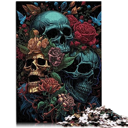 Puzzle für Erwachsene, Totenkopf und Rosen, Totenkopf-Rose für Erwachsene, 1000-teiliges Puzzle, Holzpuzzle für Erwachsene und Jugendliche ab 12 Jahren, Spielzeug-Wanddekoration, Größe: 50x75 cm Puzzle für Erwachsene, Totenkopf und Rosen, Totenkopf-Rose für Erwachsene, 1000-teiliges Puzzle, Holzpuzzle für Erwachsene und Jugendliche ab 12 Jahren, Spielzeug-Wanddekoration, Größe: 50x75 cm von SIBREA