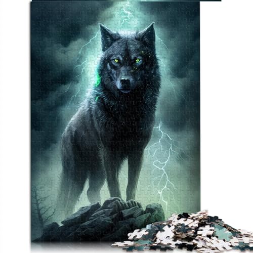 Puzzle für Erwachsene, Wolf, 1000-teiliges Puzzle für Erwachsene und Kinder ab 12 Jahren, PapppuzzlesStaycation Kill Time, Größe: 26 x 38 cm von SIBREA