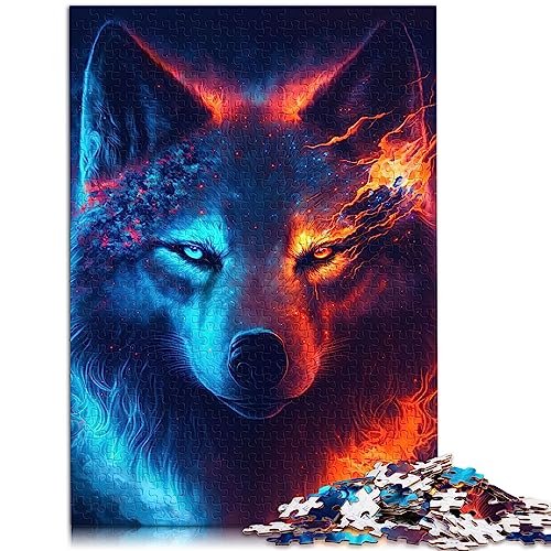 Puzzle für Erwachsene, buntes Wolfspuzzle, 1000-teiliges Erwachsenenpuzzle, Holzpuzzle für Erwachsene, Geschenke, Denkspiel, Größe: 50x75 cm von SIBREA