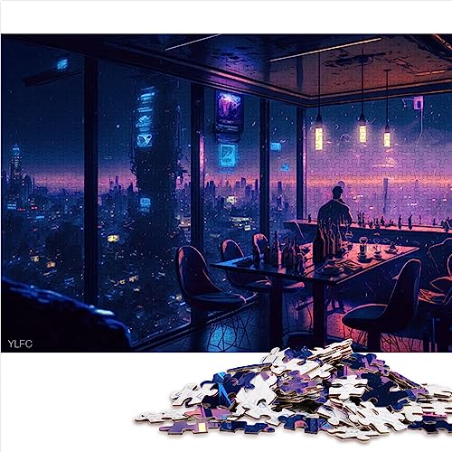 Puzzle für Erwachsene „Night City“, 1000-teiliges Puzzle, Holzpuzzle für Erwachsene und Kinder ab 12 Jahren, Puzzle, Lernpuzzle, Familienspiel, Größe: 50x75 cm von SIBREA