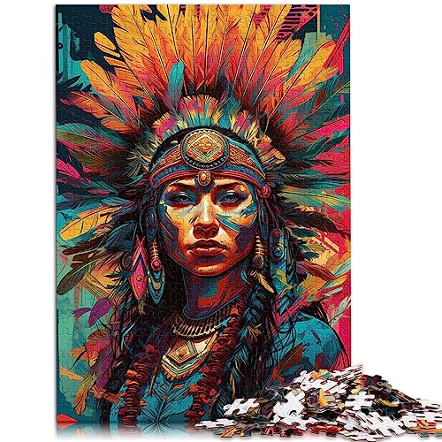SIBREA Puzzle für Erwachsene: Native American Woman, 1000-teiliges Karton-Puzzle, Traditioneller Stil, Geeignet für Kinder ab 12 Jahren, 26 x 38 cm von SIBREA