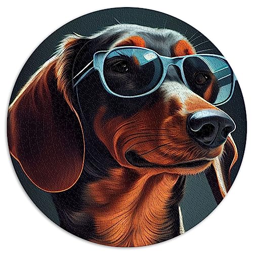 Puzzles für Erwachsene, 1000 Teile, rundes Puzzle mit Dackel-Sonnenbrille für Erwachsene und Kinder ab 12 Jahren, Papppuzzles, pädagogisches Spielzeug zum Stressabbau, Puzzlegröße: 67,5 x 67,5 Puzzles für Erwachsene, 1000 Teile, rundes Puzzle mit Dackel-Sonnenbrille für Erwachsene und Kinder ab 12 Jahren, Papppuzzles, pädagogisches Spielzeug zum Stressabbau, Puzzlegröße: 67,5 x 67,5 von SIBREA