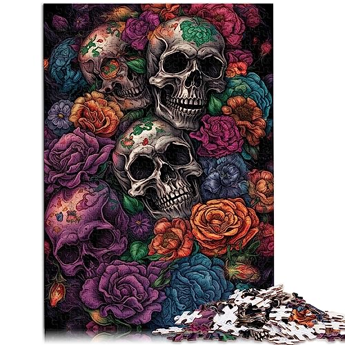 Puzzles für Erwachsene, Totenkopf und Rosen, Totenkopf, Rose, Erwachsenenpuzzle, 1000 Teile, für Erwachsene und Familien, Papppuzzle, Entspannungspuzzle, Spiele, Größe: 26 x 38 cm Puzzles für Erwachsene, Totenkopf und Rosen, Totenkopf, Rose, Erwachsenenpuzzle, 1000 Teile, für Erwachsene und Familien, Papppuzzle, Entspannungspuzzle, Spiele, Größe: 26 x 38 cm von SIBREA