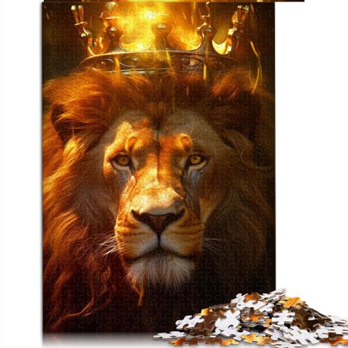 Puzzles für Erwachsene Der goldene König der Löwen 1000-teiliges Puzzle für Erwachsene und Kinder ab 12 Jahren PapppuzzlesDekomprimierendes intellektuelles Lernspielzeug Größe: 26 x 38 cm von SIBREA