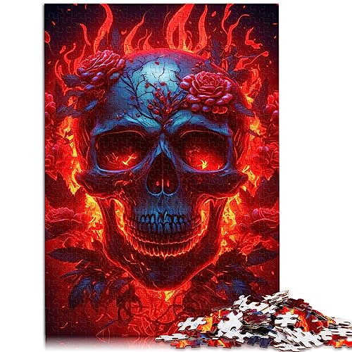 Puzzles für Erwachsene: Totenkopf- und Rosen-Puzzle für Erwachsene, 1000 Stück, für Erwachsene und Kinder ab 12 Jahren, Papppuzzles „Staycation Kill Time“, Größe: 26 x 38 cm von SIBREA