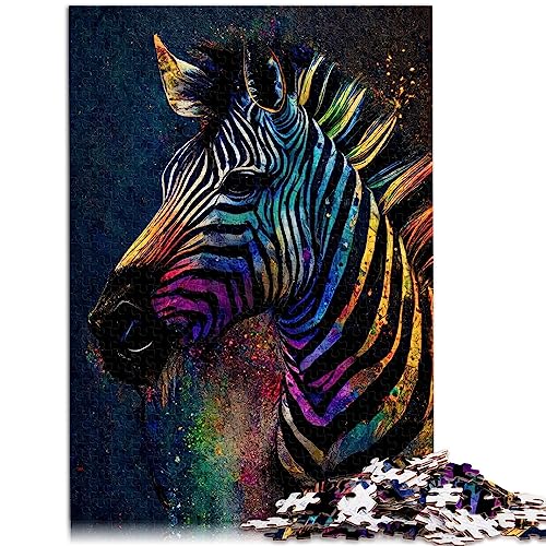 Puzzles für Zebra, Tuschemalerei, Puzzle für Erwachsene, 1000 Teile, für Erwachsene und Kinder ab 12 Jahren, Papppuzzle zum Stressabbau, Größe: 26 x 38 cm von SIBREA