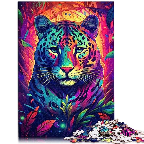 Teenager-Puzzle, Neon-Ocelot-Puzzle, 1000 Teile, für Erwachsene, Holzpuzzle für Erwachsene und Kinder ab 12 Jahren, Heimdekoration, Puzzle-Spielzeug, Größe: 50x75 cm Teenager-Puzzle, Neon-Ocelot-Puzzle, 1000 Teile, für Erwachsene, Holzpuzzle für Erwachsene und Kinder ab 12 Jahren, Heimdekoration, Puzzle-Spielzeug, Größe: 50x75 cm von SIBREA
