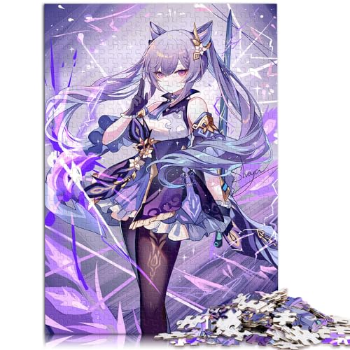 für Erwachsene Puzzles Genshin Impact Keqing 1000-teiliges Puzzle für Erwachsene für Erwachsene und Familien PapppuzzlesFamilienspiele Weihnachten Geburtstagsgeschenke Größe: 26x38cm von SIBREA