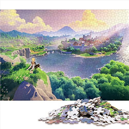 für Erwachsene Puzzles Genshin Impact Puzzles 1000 Teile für Erwachsene Teenager Kinder PapppuzzlesLernspiel für Erwachsene Kinder Größe: 26x38cm von SIBREA