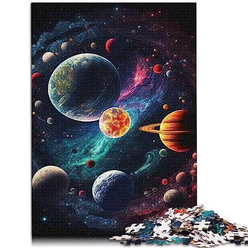 für Erwachsene Puzzles Sonnensystem Neon Puzzles 1000 Teile Erwachsene und Kinder Kartonpuzzles für Erwachsene Geschenke Größe: 26x38cm von SIBREA