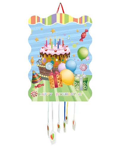 Piñata zum Kindergeburtstag, Pinata für Kinder, Dekoration für Kinderpartys, Jungen und Mädchen, große Pinata, zum Befüllen mit Spielzeug und Süßigkeiten, einfach zu befüllen (Kuchen und Luftballons) von SIDRAL