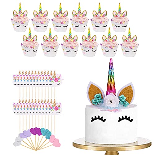 74 Stück Einhorn Tortendeko, Einhorn Kuchen Topper Happy Birthday für Geburtstag Hochzeit Party Kuchendeko 3D EinhornhöRner Und -Wimpern für Baby Shower Mädchen Kinder Geburtstag Party Decor (Farbe) 74 Stück Einhorn Tortendeko, Einhorn Kuchen Topper Happy Birthday für Geburtstag Hochzeit Party Kuchendeko 3D EinhornhöRner Und -Wimpern für Baby Shower Mädchen Kinder Geburtstag Party Decor (Farbe) von SIEBOLD