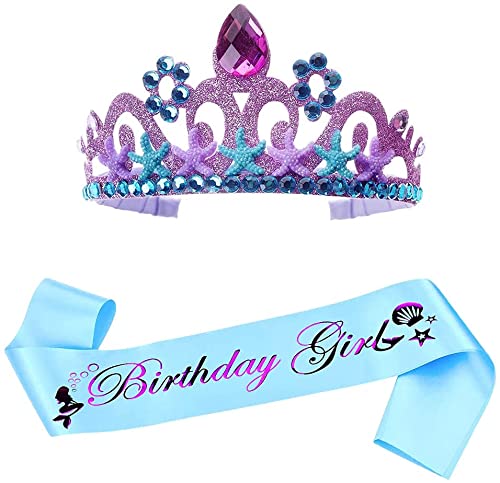 2 Stück Birthday Crown Sash,Geburtstag Kopfschmuck mädchen,Alles Gute zum Geburtstag Kopfschmuck für Mädchen Frauen Geburtstagsfeier Dekoration (Violett) von SIEBOLD