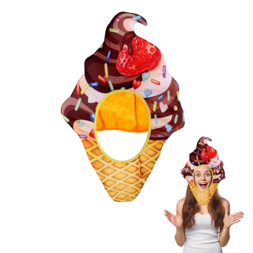 SIEBOLD Eiscreme mütze,Lustige mütze,Eiscreme Kopfbedeckung,Partyhüte,für Erwachsene Halloween Karneval Partykostüm Requisiten Partygeschenk von SIEBOLD