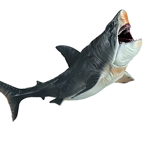 SIENON Große Hai-Spielzeug Megalodon 27CM, Realistische -Figur, Tiefsee-Kreatur-Kunststoff handbemaltes Ozean-Tiermodell-Spielset für Badespielzeug, Kuchendeckel, Sammlung von SIENON