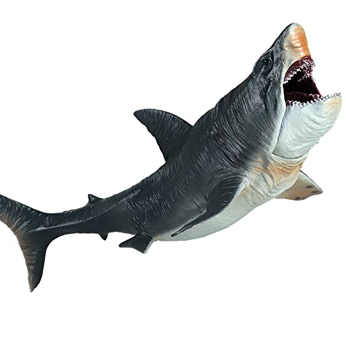 SIENON Große Hai-Spielzeug Megalodon 27CM, Realistische -Figur, Tiefsee-Kreatur-Kunststoff handbemaltes Ozean-Tiermodell-Spielset für Badespielzeug, Kuchendeckel, Sammlung SIENON Große Hai-Spielzeug Megalodon 27CM, Realistische -Figur, Tiefsee-Kreatur-Kunststoff handbemaltes Ozean-Tiermodell-Spielset für Badespielzeug, Kuchendeckel, Sammlung von SIENON
