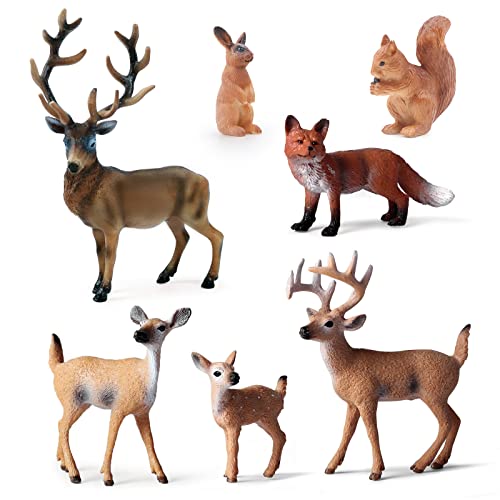 SIENON 7Stück Waldtiere Figuren Spielzeug, Tiere mit Hirsch Familie, Elch, Fuchs, Kaninchen, Eichhörnchen für Woodland Kuchen Cupcake Toppers Weihnachten Party Deko SIENON 7Stück Waldtiere Figuren Spielzeug, Tiere mit Hirsch Familie, Elch, Fuchs, Kaninchen, Eichhörnchen für Woodland Kuchen Cupcake Toppers Weihnachten Party Deko von SIENON