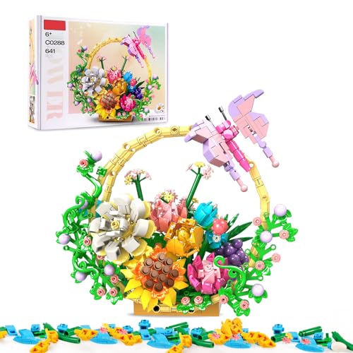 SIENON Blumenstrauß Baukasten, Künstliche Blumen Bonsai Korb BAU Spielzeug, Wohndekor und Wanddekor -Blumen Botanische Sammlung Baukasten Geschenk für Weihnachten Valentinstag Muttertag (641 Stück) SIENON Blumenstrauß Baukasten, Künstliche Blumen Bonsai Korb BAU Spielzeug, Wohndekor und Wanddekor -Blumen Botanische Sammlung Baukasten Geschenk für Weihnachten Valentinstag Muttertag (641 Stück) von SIENON