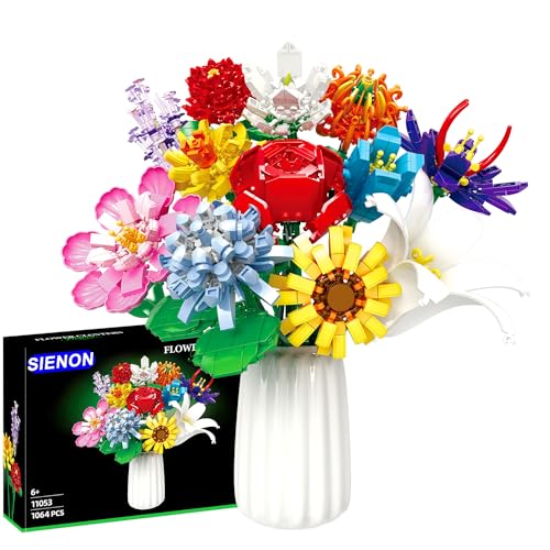 SIENON Blumenstrauß Bausatz, 1009 Stück 12 Arten von Blumen Sammlung, Bausteine Blume Ziegel Spielzeug kreatives Projekt für Zuhause Zimmer Dekoration Valentinstag Weihnachten Geburtstag SIENON Blumenstrauß Bausatz, 1009 Stück 12 Arten von Blumen Sammlung, Bausteine Blume Ziegel Spielzeug kreatives Projekt für Zuhause Zimmer Dekoration Valentinstag Weihnachten Geburtstag von SIENON