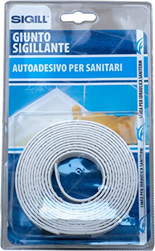 SIGILL, Selbstklebendes Versiegelungsfugen, Abdeckung für Gesundheit, hergestellt in Italien, Farbe Weiß, Rolle 3 m x 18 mm von SIGILL