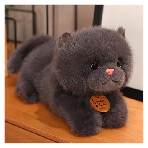 SIGMANT Plüsch-Cartoon-Katze mit realistischen Augen for Kinder und Erwachsene, Weihnachts- und Geburtstagsgeschenk(Black,25cm/10IN) von SIGMANT