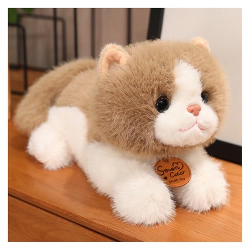 SIGMANT Plüsch-Cartoon-Katze mit realistischen Augen for Kinder und Erwachsene, Weihnachts- und Geburtstagsgeschenk(Brown,25cm/10IN) von SIGMANT