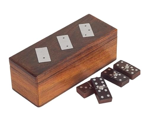 Grimalt Dominospiel aus Holz mit Aufbewahrungsbox, 16 x 6 x 5,5 cm – dekorative Bastelbox von SIGNES GRIMALT