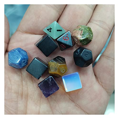 Kristallstein, natürlicher Edelstein, polyedrisches Würfel-Set, Kristalle für polierte handgefertigte 10 Steine von SIGOEC