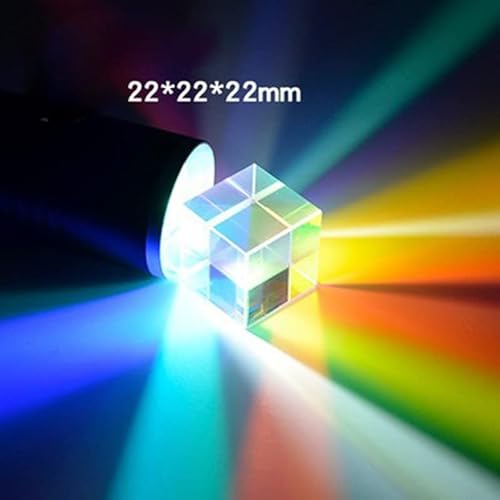 Prismen und Kaleidoskope 15x15x15mm Sechsseitiges Prisma Licht Kombinieren Würfel Prisma Flecked Prisma Bündel Split Bündel Optical Kit for natural Klassenzimmer (Color : 22x22x22mm) von SIGOEC