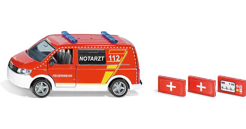 SIKU Super 2116 VW T6 Notarztwagen 1:50 rot-kombi von SIKU