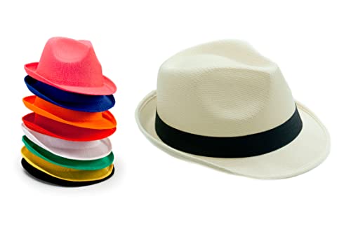 SILABA TONICA Partyhüte – Packung mit 10 bunten Hüten für Damen und Herren – wählen Sie die Farbe des Hutbandes (verschiedene Farben) von SILABA TONICA