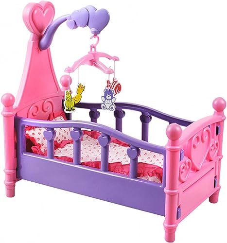 SILUK Großes farbenfrohes Puppenbett mit Kissen Decke Karussell 3in1 Bunt Babys Kinder von SILUK