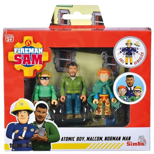 Simba - Feuerwehrmann Sam – Set mit 3 beweglichen Figuren – 7,5 cm – ab 3 Jahren – 109251091038 von Simba
