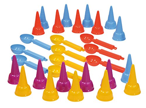 Lena 05501 - Happy Sand Kiga Set Eiswaffel und Eislöffel, 30 Teile, Sandspielzeug für Kinder ab 2 Jahre, Ausstattung für Kindergärten oder Geburtstags Party mit 20 Eistüten und 10 Löffel Lena 05501 - Happy Sand Kiga Set Eiswaffel und Eislöffel, 30 Teile, Sandspielzeug für Kinder ab 2 Jahre, Ausstattung für Kindergärten oder Geburtstags Party mit 20 Eistüten und 10 Löffel von Lena