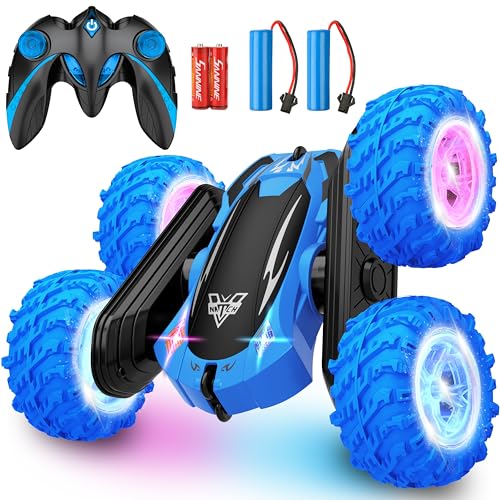 SIMPIM Ferngesteuertes Auto, 2,4 GHz elektrisches Renn-Stuntauto, beidseitige 360°-Roll- und Drehfunktion, RC 4WD High Speed ​​Offroad für 6 7 8 9 10 11 12 Jahre alte Jungenspielzeuge von SIMPIM