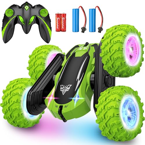 SIMPIM Ferngesteuertes Auto, 2,4 GHz elektrisches Renn-Stuntauto, doppelseitige 360°-Roll- und Rotationsfunktion，RC 4WD High Speed ​​Offroad für 6 7 8 9 10 11 12 Jahre altes Jungenspielzeug von SIMPIM