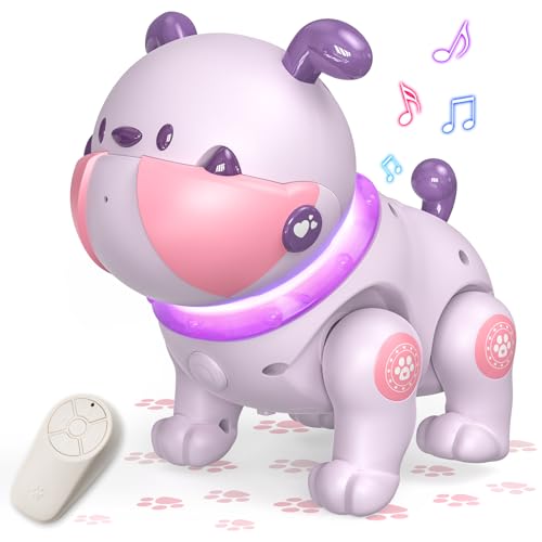 SIMREX Roboter Kinder Ferngesteuerter Spielzeug, Puzzlespielzeug Hund Roboter mit Sprachaufnahme & Musik, furzende Berührungsreaktion, Tanzender und laufender Roboter für Kinder 6-36 Monaten, Lila SIMREX Roboter Kinder Ferngesteuerter Spielzeug, Puzzlespielzeug Hund Roboter mit Sprachaufnahme & Musik, furzende Berührungsreaktion, Tanzender und laufender Roboter für Kinder 6-36 Monaten, Lila von SIMREX