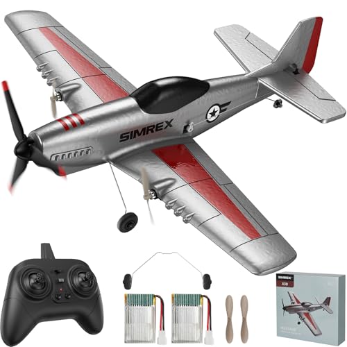 SIMREX TOY2409 RC Flugzeug, 2,4 GHz ferngesteuertes Flugzeug 6-Achsen-Gyro-Stabilisator, 3-Kanal-RTF-RC-Segelflugzeugspielzeug für Anfänger, Kinder, Erwachsen von SIMREX