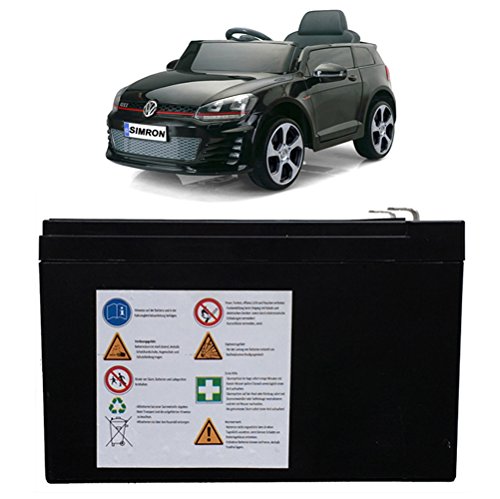 SIMRON Akku Batterie für VW Golf GTI Ride-On 12V Elektro Kinderauto Kinderfahrzeug Kinder Elektroauto von SIMRON
