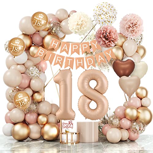 18 Jahre Geburtstagsdeko Ballon, Boho Luftballon Beige Happy Birthday Girlande Ballons Beige Vintage Rosa Weiß Konfetti Luftballons Pompon Geburtstag Dekoration für Boho Geburtstag Frauen Mädchen 18 Jahre Geburtstagsdeko Ballon, Boho Luftballon Beige Happy Birthday Girlande Ballons Beige Vintage Rosa Weiß Konfetti Luftballons Pompon Geburtstag Dekoration für Boho Geburtstag Frauen Mädchen von SIMSPEAR