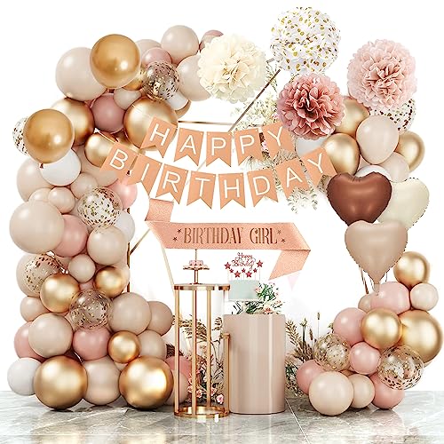 Geburtstagsdeko Ballon, Boho Luftballon Beige Happy Birthday Girlande Ballons Beige Roségold Luftballons Pompon Geburtstag Dekoration für Boho Geburtstag Frauen Mädchen Geburtstagsdeko Ballon, Boho Luftballon Beige Happy Birthday Girlande Ballons Beige Roségold Luftballons Pompon Geburtstag Dekoration für Boho Geburtstag Frauen Mädchen von SIMSPEAR